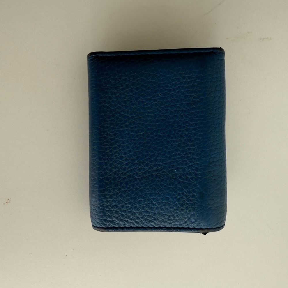 PRADA TRI-FOLD Blue/Orange Wallet - Picture 3 of 4